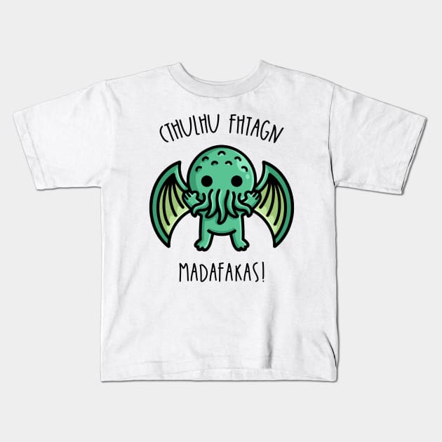 Unleashing Chaos: Cthulhu's Dark Awakening Kids T-Shirt by Holymayo Tee